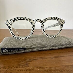 Peepers Blue Light Reading Glasses Frame of Mind +2.25 PD 62+1mm Blk Pixel Check